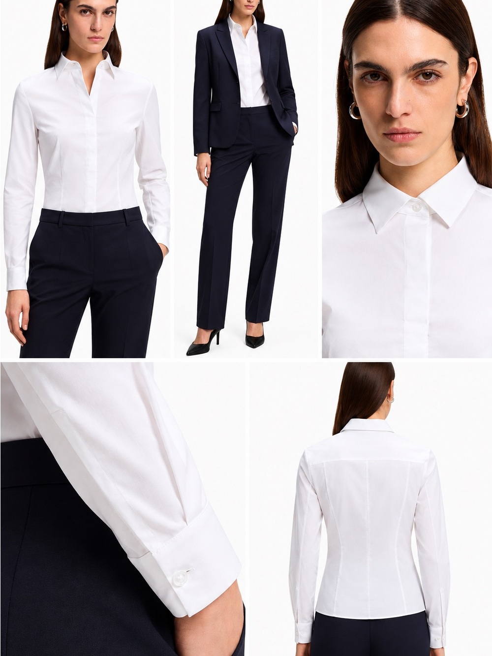 Women's Tailored White Button-Down Shirt